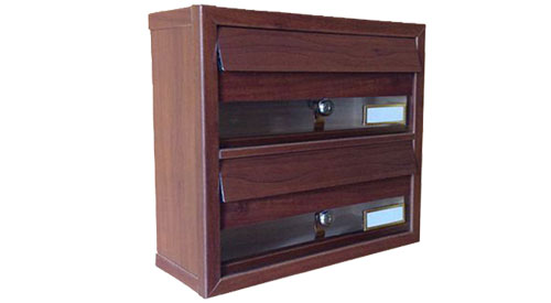 cassetta postale in alluminio finto legno
